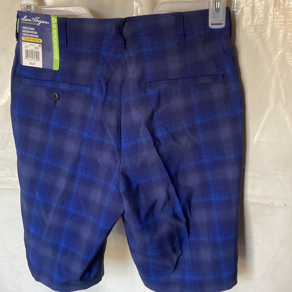 Men’s Ben Hogan Performance Shorts Blue Plaid